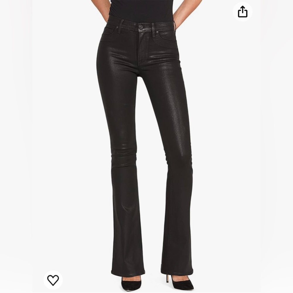 NWT! HUDSON Women's Barbara High Rise Bootcut Coated Black Jeans Size 27